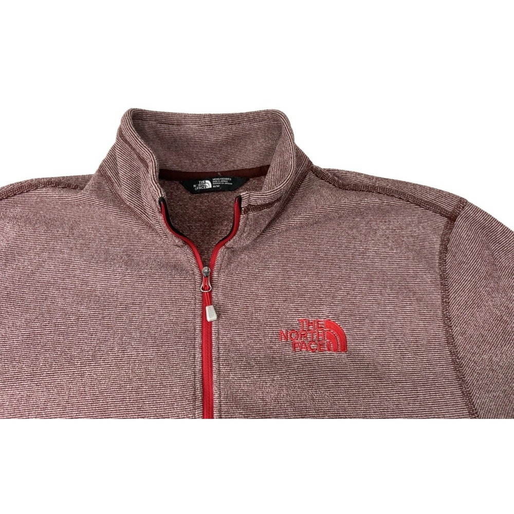 The North Face Lightweight 1/4 Zip Fleece Burgundy Red Medium - Picture 3 of 7